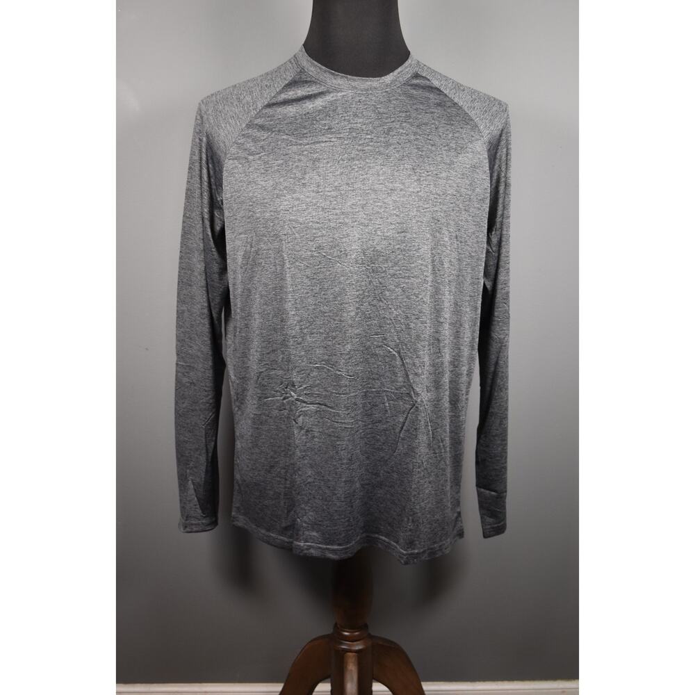 Men's Athletic Long-Sleeve Raglan Shirt Blue Size Med 100% Polyester New no Tag